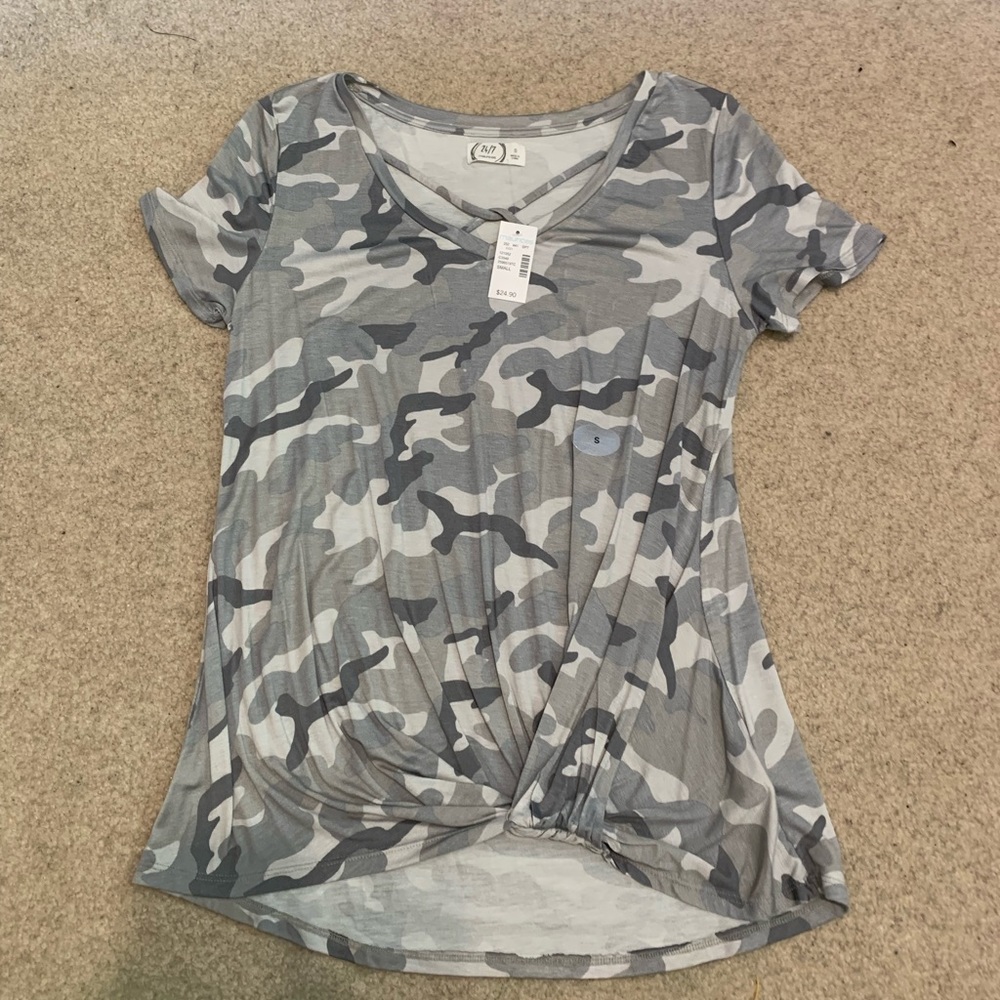 Maurices - short sleeve camo top